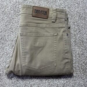 Duluth Trading Co Pants Mens 34x30 Beige Flex Fire Hose Regular Canvas Workwear